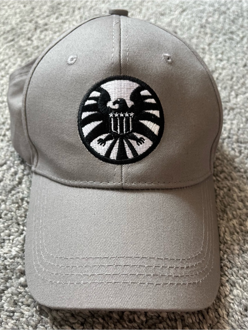 Gray Marvel, Captain Marvel Cosplay Embroidered SHIELD Logo Baseball Cap